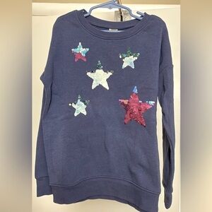 OshKosh B’gosh Blue Flippy Stars Pullover Girls 8Y